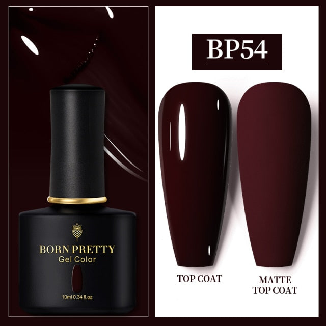 BORN PRETTY 10ml Gel Nail Polish Red Nude Nail Gel Semi Permanent Solid Nail Gel Varnish Soak Off UV Gel for Base Top Coat