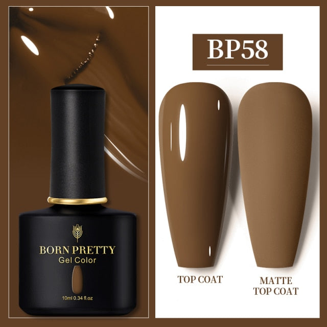 BORN PRETTY 10ml Gel Nail Polish Red Nude Nail Gel Semi Permanent Solid Nail Gel Varnish Soak Off UV Gel for Base Top Coat