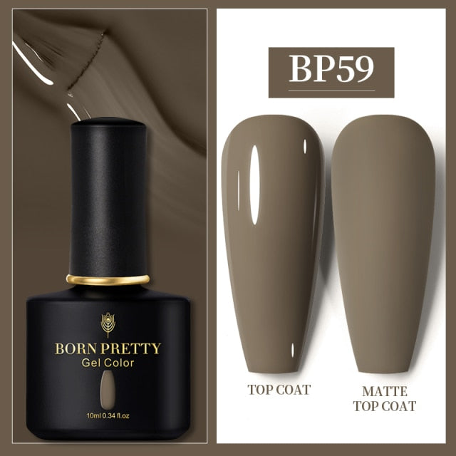 BORN PRETTY 10ml Gel Nail Polish Red Nude Nail Gel Semi Permanent Solid Nail Gel Varnish Soak Off UV Gel for Base Top Coat