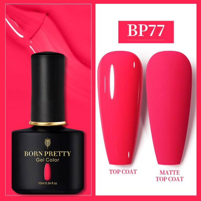 BORN PRETTY 10ml Gel Nail Polish Red Nude Nail Gel Semi Permanent Solid Nail Gel Varnish Soak Off UV Gel for Base Top Coat