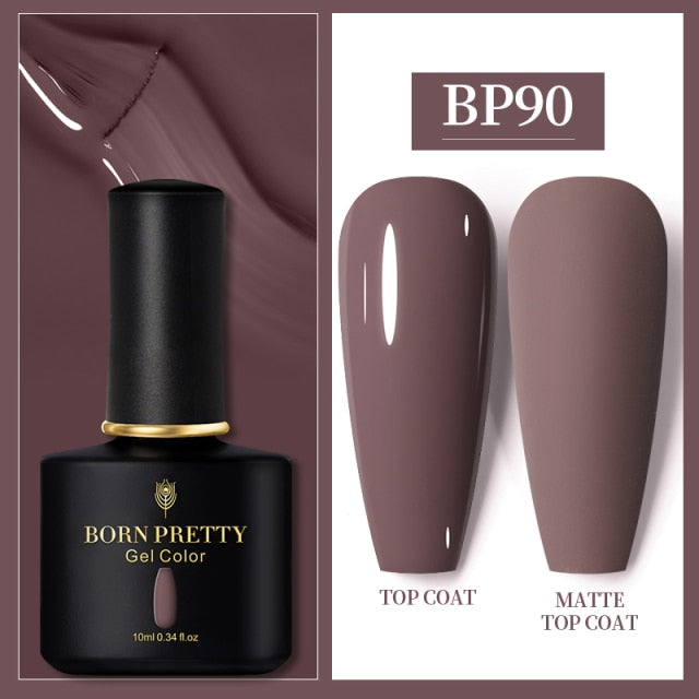 BORN PRETTY 10ml Gel Nail Polish Red Nude Nail Gel Semi Permanent Solid Nail Gel Varnish Soak Off UV Gel for Base Top Coat