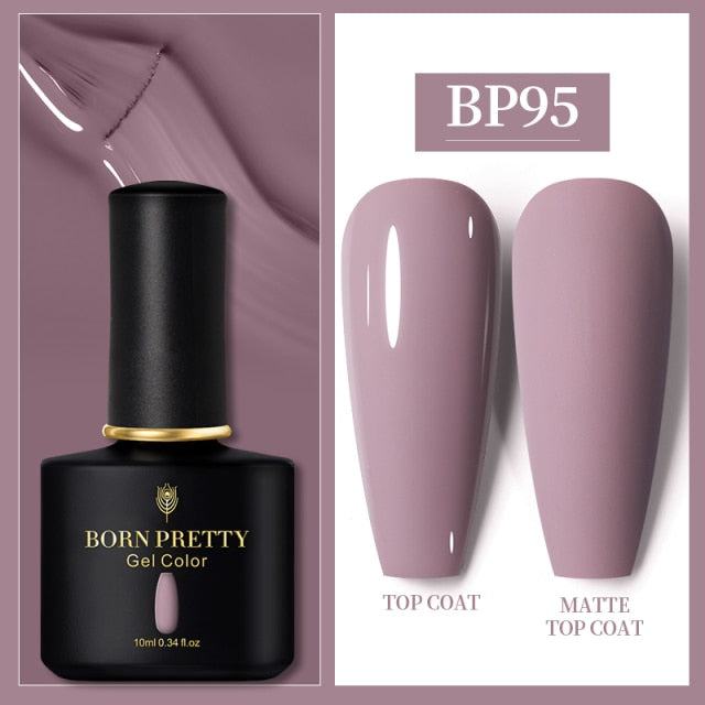 BORN PRETTY 10ml Gel Nail Polish Red Nude Nail Gel Semi Permanent Solid Nail Gel Varnish Soak Off UV Gel for Base Top Coat