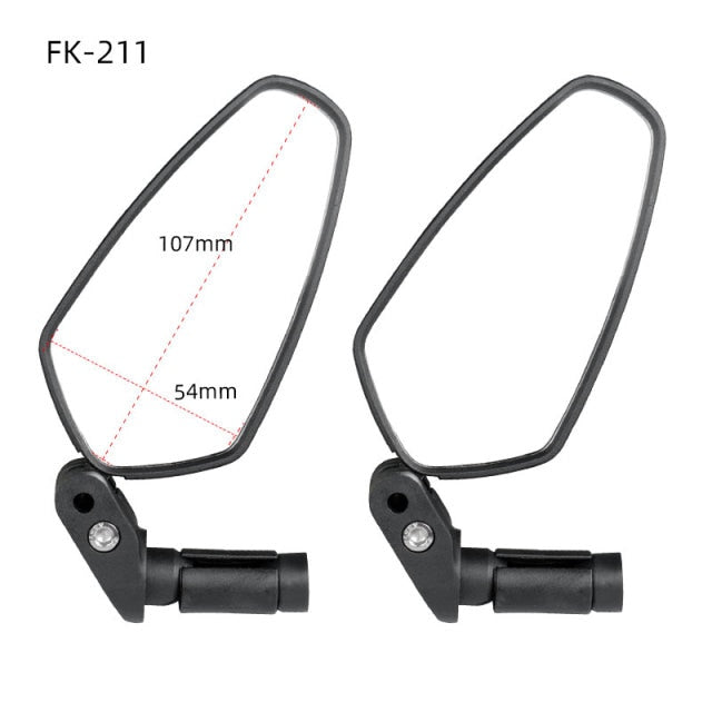 Deemount 1 Pair Bicycle Rear View Mirror Bike Cycling Wide Range Back Sight Reflector Angle Adjustable Left Right Mirrors