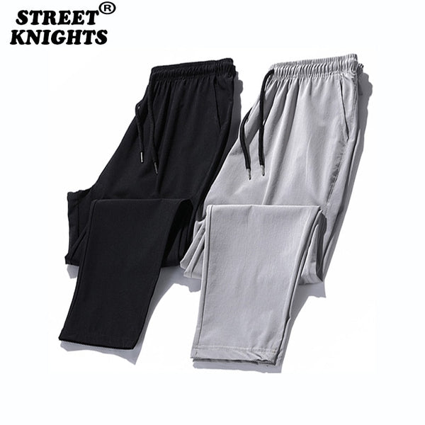 2021 Casual Pants Men Joggers Sweatpants Solid Color Elastic Waist Trousers Fitness Sportswear Fashion Summer Spring Sweatpants