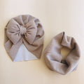 Baby Cotton Hat  Autumn Winter Children's Scarf Hat Sets  Bowknot Ear Baby Girl Boy Warm Beanies