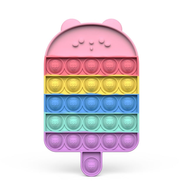 Push Bubble Fidget Toys Adult Stress Relief Sensory Toy Antistress Fidgets Ice Cream Board Soft Squishy Bubble Anti-Stress Game