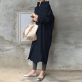 ZANZEA  Women Autumn Sundress Elegant Long Shirt Dress Lapel Neck Long Sleeve Solid Vestido Casual Loose Work Dresses