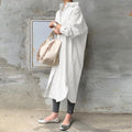 ZANZEA  Women Autumn Sundress Elegant Long Shirt Dress Lapel Neck Long Sleeve Solid Vestido Casual Loose Work Dresses