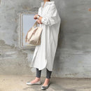 ZANZEA  Women Autumn Sundress Elegant Long Shirt Dress Lapel Neck Long Sleeve Solid Vestido Casual Loose Work Dresses