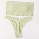 Women Bra Set Lingerie Sexy Female Seamless Underwear Brazilian Panties Bikini Set Push Up Bra Top Ribbed Strapless Bandeau Bras