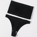 Women Bra Set Lingerie Sexy Female Seamless Underwear Brazilian Panties Bikini Set Push Up Bra Top Ribbed Strapless Bandeau Bras