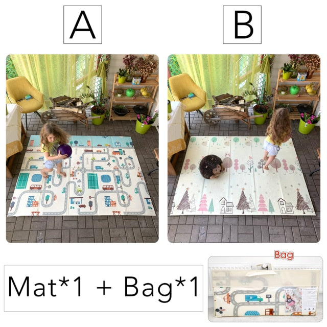 Miamumi Foldable Floor Baby Play Mat Kid Playmat Crawling Carpet Children Toddler Thermal Rug Game Pad Foam Educational Toy Gift