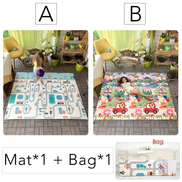 Miamumi Foldable Floor Baby Play Mat Kid Playmat Crawling Carpet Children Toddler Thermal Rug Game Pad Foam Educational Toy Gift