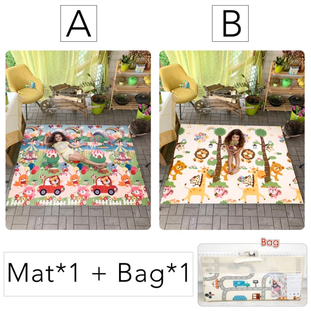 Miamumi Foldable Floor Baby Play Mat Kid Playmat Crawling Carpet Children Toddler Thermal Rug Game Pad Foam Educational Toy Gift