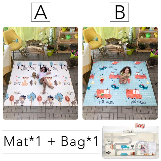 Miamumi Foldable Floor Baby Play Mat Kid Playmat Crawling Carpet Children Toddler Thermal Rug Game Pad Foam Educational Toy Gift