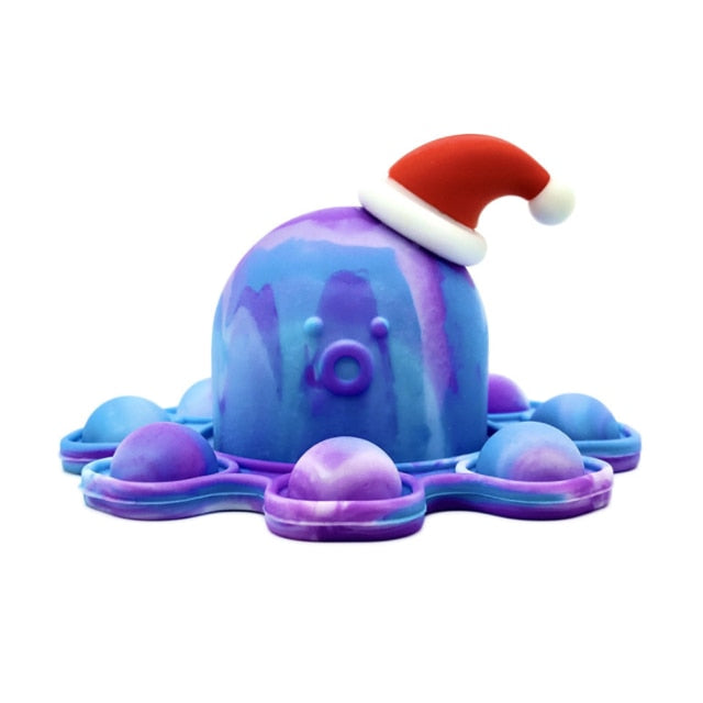 Fidget Relieve Stress Toys Rainbow Push Bubble Antistress Toys Children Sensory Toy To Relieve Autism Octopus Key Chain