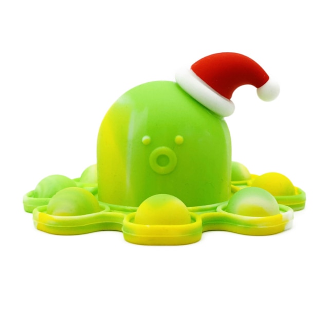 Fidget Relieve Stress Toys Rainbow Push Bubble Antistress Toys Children Sensory Toy To Relieve Autism Octopus Key Chain