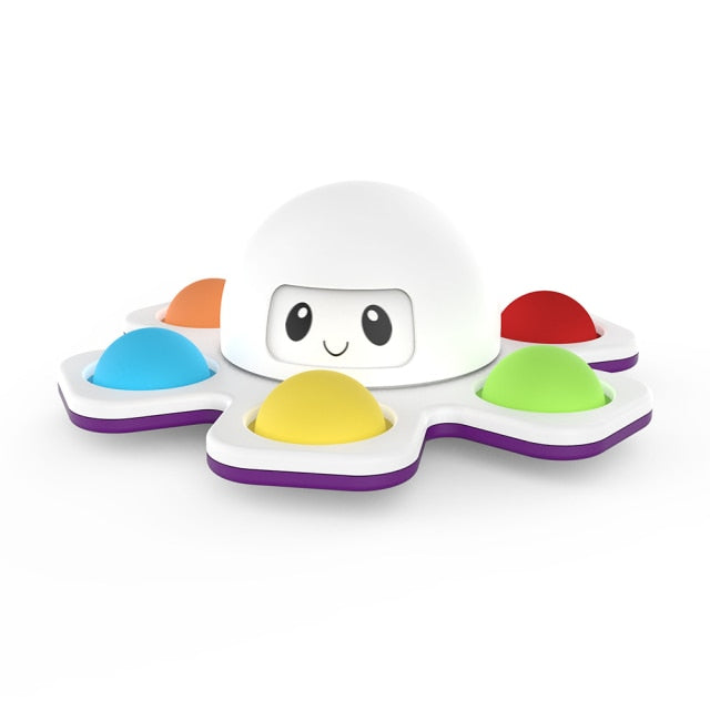 Fidget Relieve Stress Toys Rainbow Push Bubble Antistress Toys Children Sensory Toy To Relieve Autism Octopus Key Chain