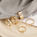 Punk Snake Gothic Silver Color Finger Ring Set 6PCS For Women  Heart Butterfly Wing Angel Wings Cupid Charms Rings Jewelry