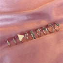 Punk Snake Gothic Silver Color Finger Ring Set 6PCS For Women  Heart Butterfly Wing Angel Wings Cupid Charms Rings Jewelry