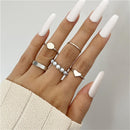 Punk Snake Gothic Silver Color Finger Ring Set 6PCS For Women  Heart Butterfly Wing Angel Wings Cupid Charms Rings Jewelry