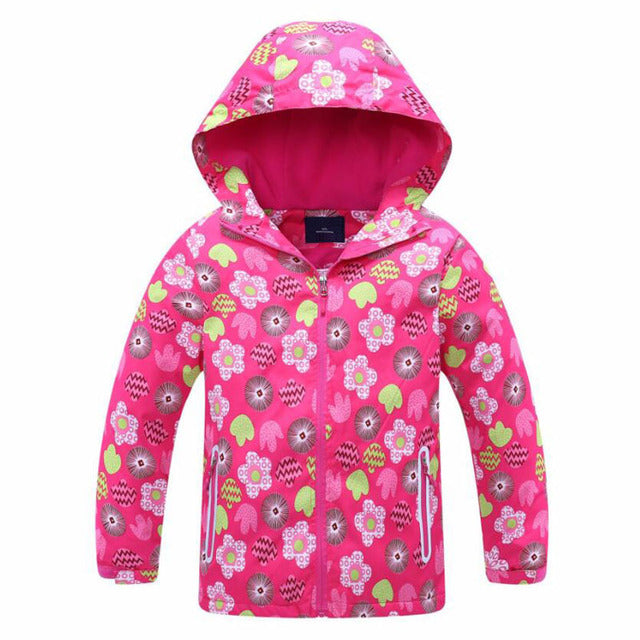 Jacket For Girls 2021 Spring Children's Flower Fleece Clothes Girls Coat Windbreaker Outerwear Kids Polar Fleece Windproof 3-12T