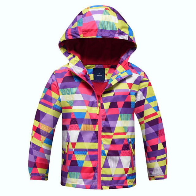 Jacket For Girls 2021 Spring Children's Flower Fleece Clothes Girls Coat Windbreaker Outerwear Kids Polar Fleece Windproof 3-12T