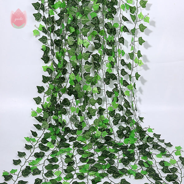 1Pc 230Cm Green Vine Silk Artificial Ivy Hanging Leaf Garland Plants Creeper Leaf Home Decor Wedding Bathroom Garden Decoration