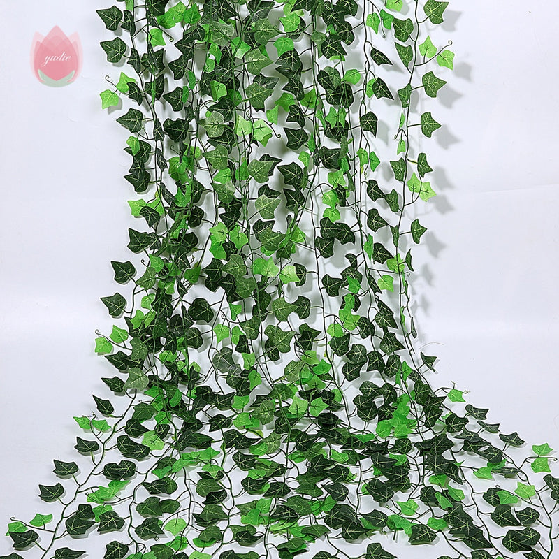 1Pc 230Cm Green Vine Silk Artificial Ivy Hanging Leaf Garland Plants Creeper Leaf Home Decor Wedding Bathroom Garden Decoration