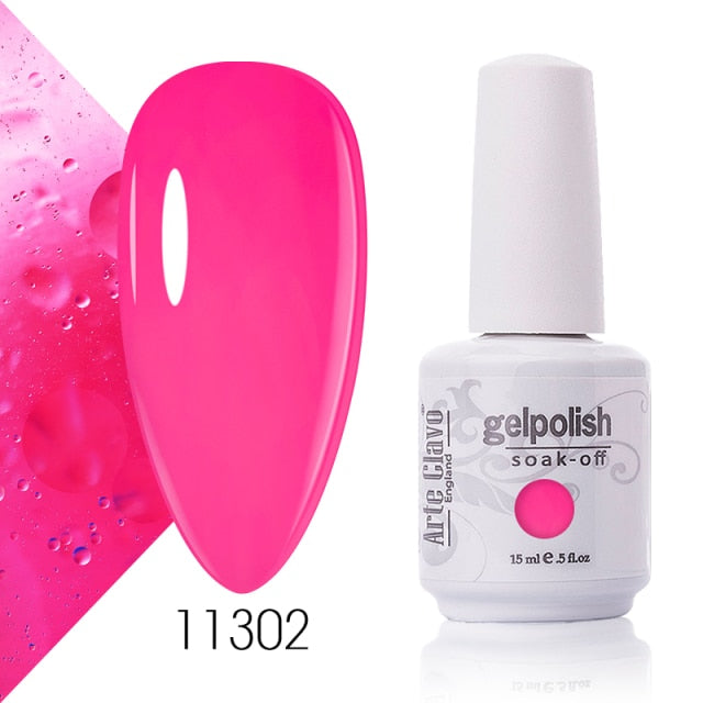 Arte Clavo 15ml Fluorescent Color Nail Gel Polish Fashion Long Lasting Nail Art Manicure LED Soak Off Neon Nail Lacqure Polish