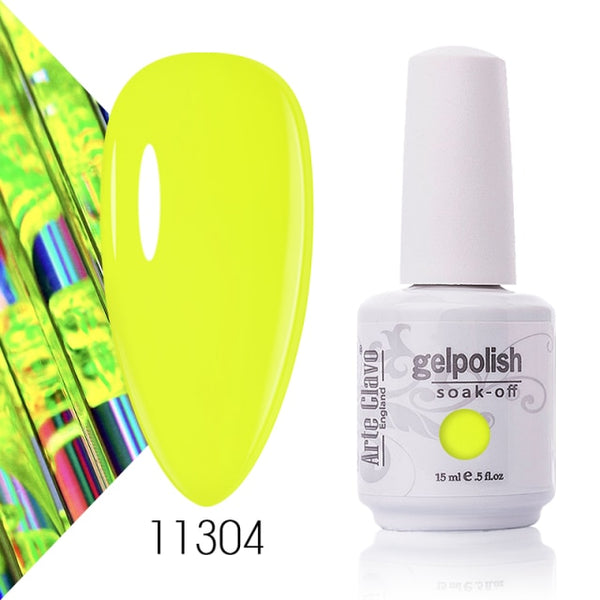 Arte Clavo 15ml Fluorescent Color Nail Gel Polish Fashion Long Lasting Nail Art Manicure LED Soak Off Neon Nail Lacqure Polish