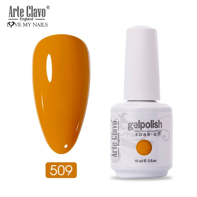 Arte Clavo 15ml Fluorescent Color Nail Gel Polish Fashion Long Lasting Nail Art Manicure LED Soak Off Neon Nail Lacqure Polish