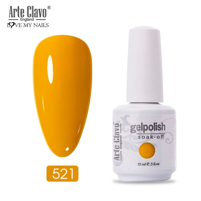 Arte Clavo 15ml Fluorescent Color Nail Gel Polish Fashion Long Lasting Nail Art Manicure LED Soak Off Neon Nail Lacqure Polish