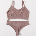 2Pcs Bra Set Lingerie Sexy Seamless Underwear Set Women Push Up Bra Panties High Waist Thong Female Brassiere Comfort Bralette