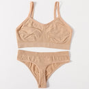 2Pcs Bra Set Lingerie Sexy Seamless Underwear Set Women Push Up Bra Panties High Waist Thong Female Brassiere Comfort Bralette