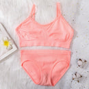 2Pcs Bra Set Lingerie Sexy Seamless Underwear Set Women Push Up Bra Panties High Waist Thong Female Brassiere Comfort Bralette