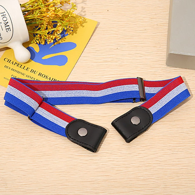 Buckle-Free Belt Dress Ladies Slim Sports Trend Jeans Women's Punk Style Comfortable Elastic New Waist Pants Stretch Elastic