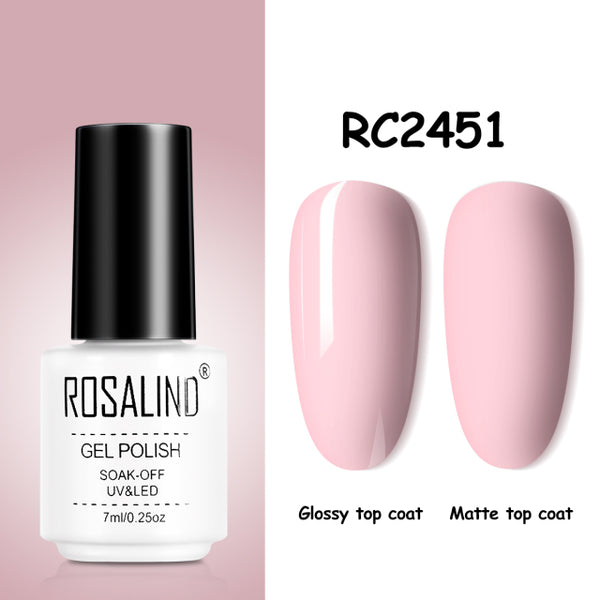 ROSALIND Gel Nail Polish of 7ml Purple Series Semi Permanent Gel Varnishes For Nail Art Need Base And Top Soak Off LED/UV Lamp