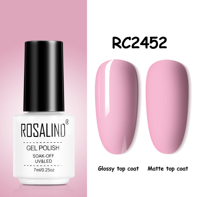 ROSALIND Gel Nail Polish of 7ml Purple Series Semi Permanent Gel Varnishes For Nail Art Need Base And Top Soak Off LED/UV Lamp