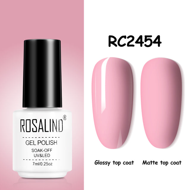 ROSALIND Gel Nail Polish of 7ml Purple Series Semi Permanent Gel Varnishes For Nail Art Need Base And Top Soak Off LED/UV Lamp
