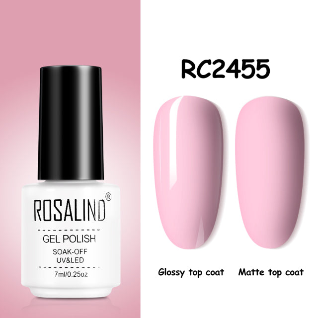 ROSALIND Gel Nail Polish of 7ml Purple Series Semi Permanent Gel Varnishes For Nail Art Need Base And Top Soak Off LED/UV Lamp