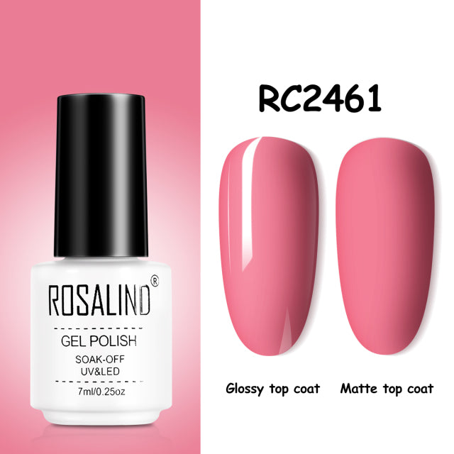 ROSALIND Gel Nail Polish of 7ml Purple Series Semi Permanent Gel Varnishes For Nail Art Need Base And Top Soak Off LED/UV Lamp