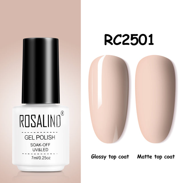 ROSALIND Gel Nail Polish of 7ml Purple Series Semi Permanent Gel Varnishes For Nail Art Need Base And Top Soak Off LED/UV Lamp