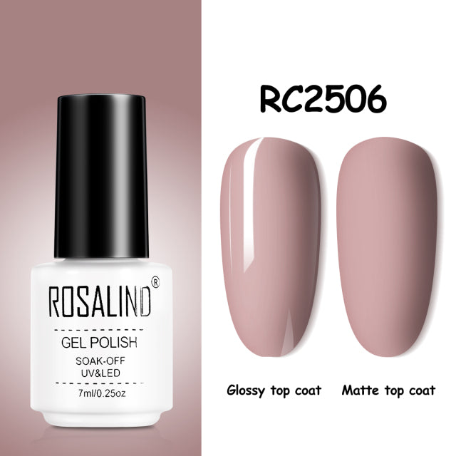ROSALIND Gel Nail Polish of 7ml Purple Series Semi Permanent Gel Varnishes For Nail Art Need Base And Top Soak Off LED/UV Lamp