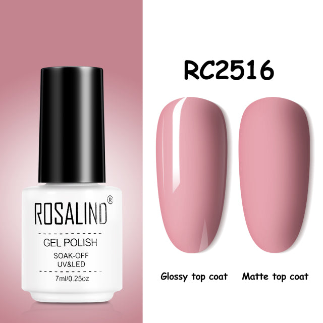 ROSALIND Gel Nail Polish of 7ml Purple Series Semi Permanent Gel Varnishes For Nail Art Need Base And Top Soak Off LED/UV Lamp