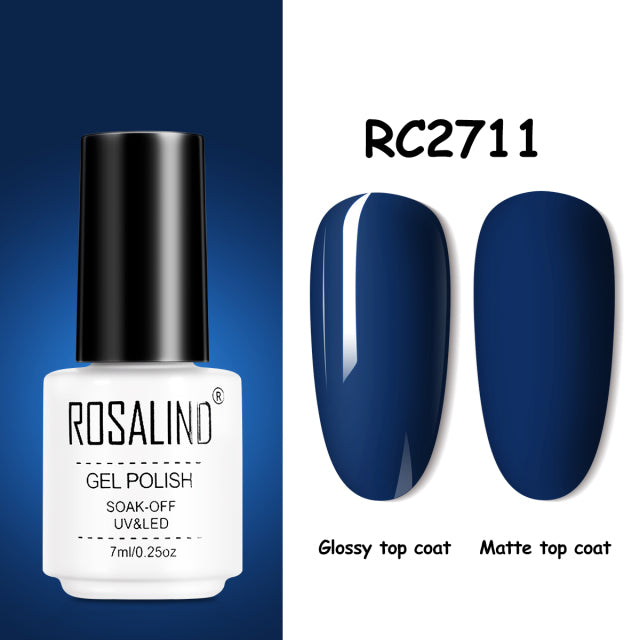 ROSALIND Gel Nail Polish of 7ml Purple Series Semi Permanent Gel Varnishes For Nail Art Need Base And Top Soak Off LED/UV Lamp