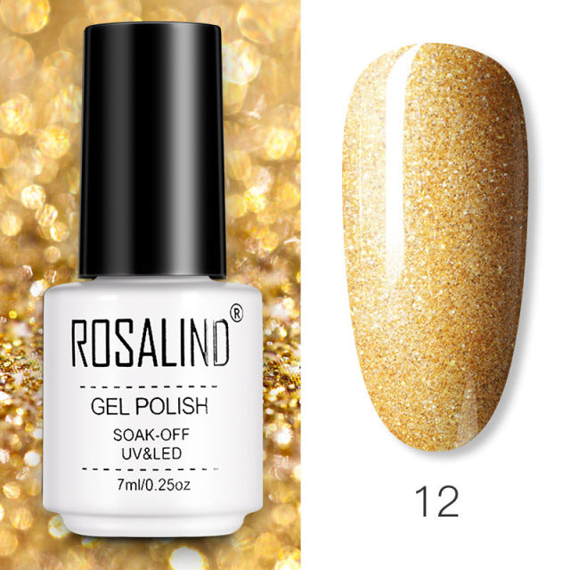 ROSALIND Gel Nail Polish of 7ml Purple Series Semi Permanent Gel Varnishes For Nail Art Need Base And Top Soak Off LED/UV Lamp