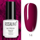 ROSALIND Gel Nail Polish of 7ml Purple Series Semi Permanent Gel Varnishes For Nail Art Need Base And Top Soak Off LED/UV Lamp