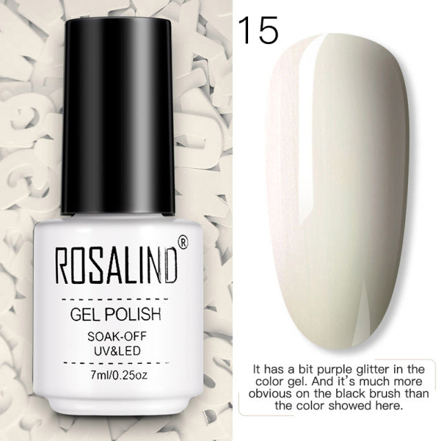 ROSALIND Gel Nail Polish of 7ml Purple Series Semi Permanent Gel Varnishes For Nail Art Need Base And Top Soak Off LED/UV Lamp