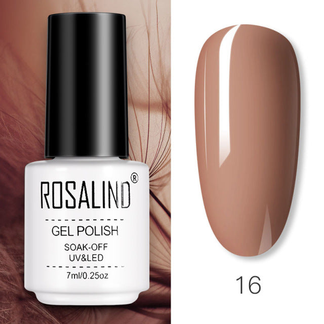 ROSALIND Gel Nail Polish of 7ml Purple Series Semi Permanent Gel Varnishes For Nail Art Need Base And Top Soak Off LED/UV Lamp